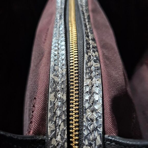 Coach Dalton 31 Shoulder Bag Purse in Colorblock with Pearlized Python Snakeskin - Picture 7 of 10